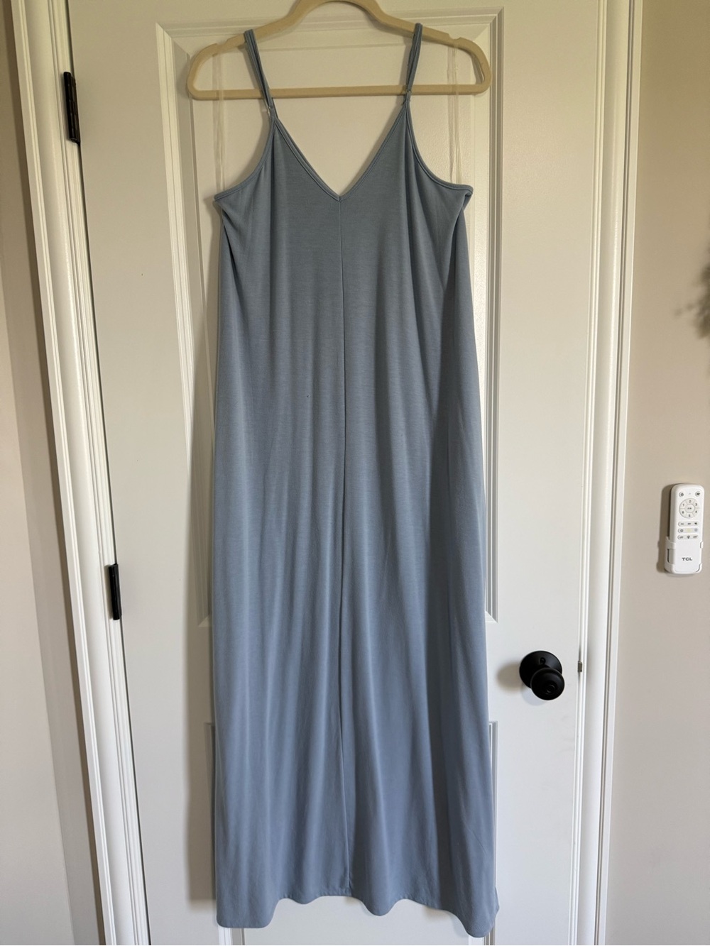 Zenana Outfitters Light Blue V‑Neck Sleeveless Maxi Dress